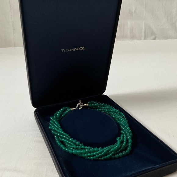 TIFFANY & CO. Vintage Green Onyx Multi-Strand Torsade Necklace - Picture 11 of 14